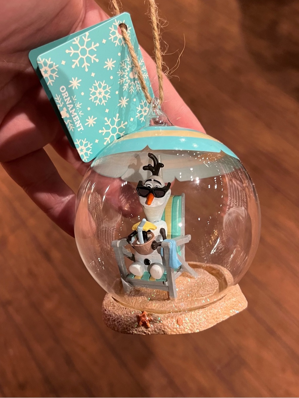 Disney Parks Summer Frozen Olaf Snowman Beach Ornament NEW